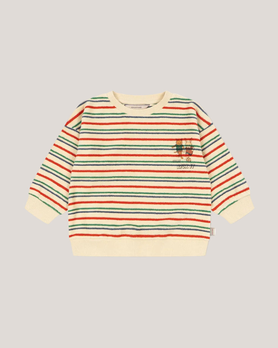 Konges Slojd Itty Sweat Shirt in Kick Stripe — organic kids clothing