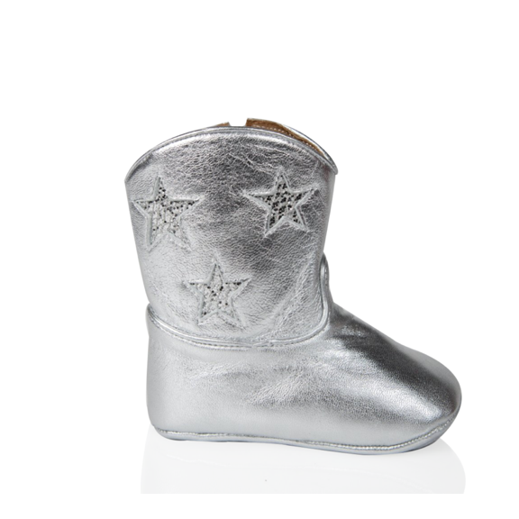 Silver Baby Cowboy Boots