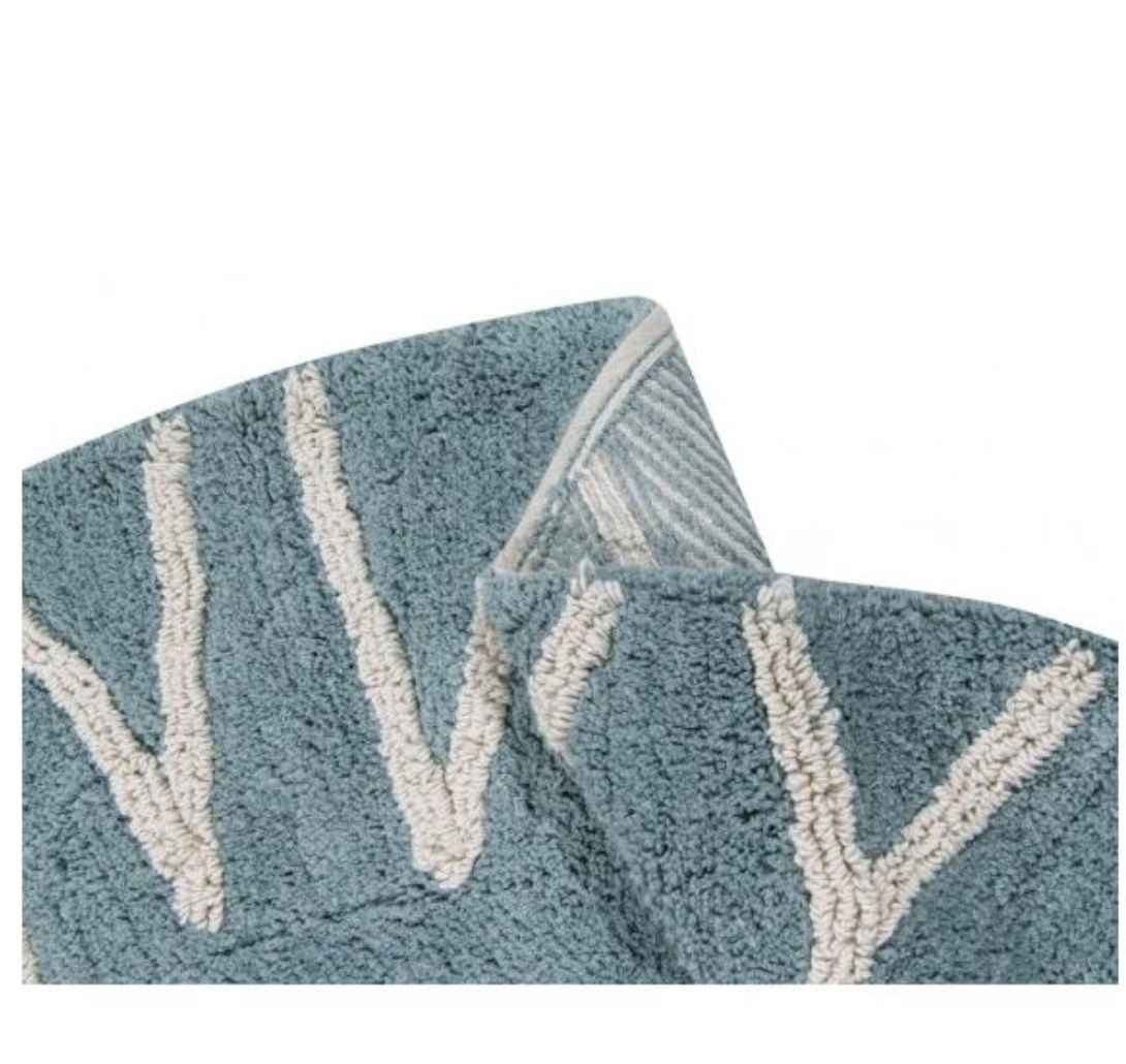 Lorena Canals Washable Rug Round ABC Vintage Blue