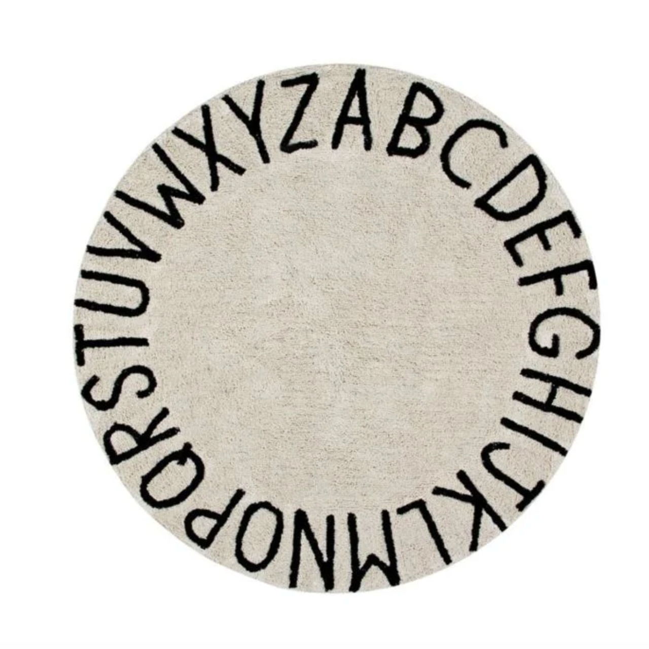 Lorena Canals Washable Rug Round ABC Vintage Black