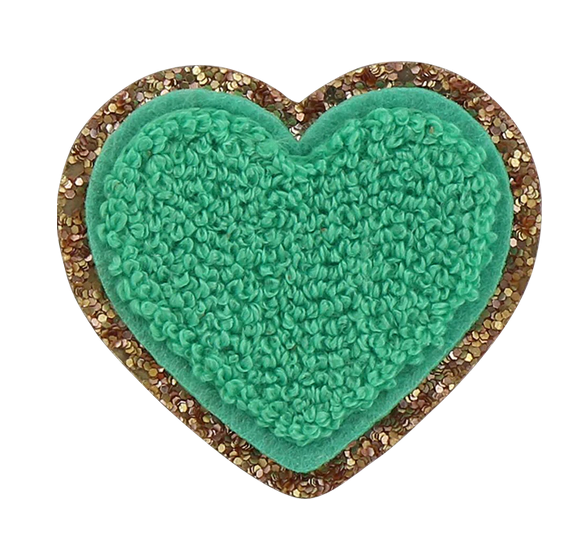 Stoney Clover Ln Glitter Heart Patches - Multiple Colors Available