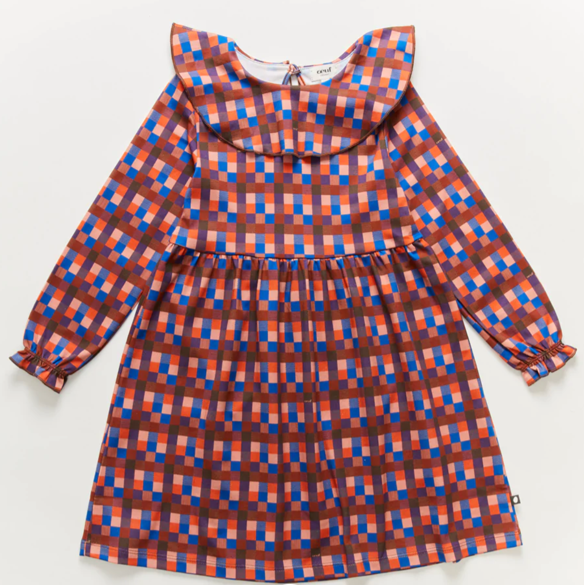 Oeuf Ruffle Collar Dress- Huckleberry Check