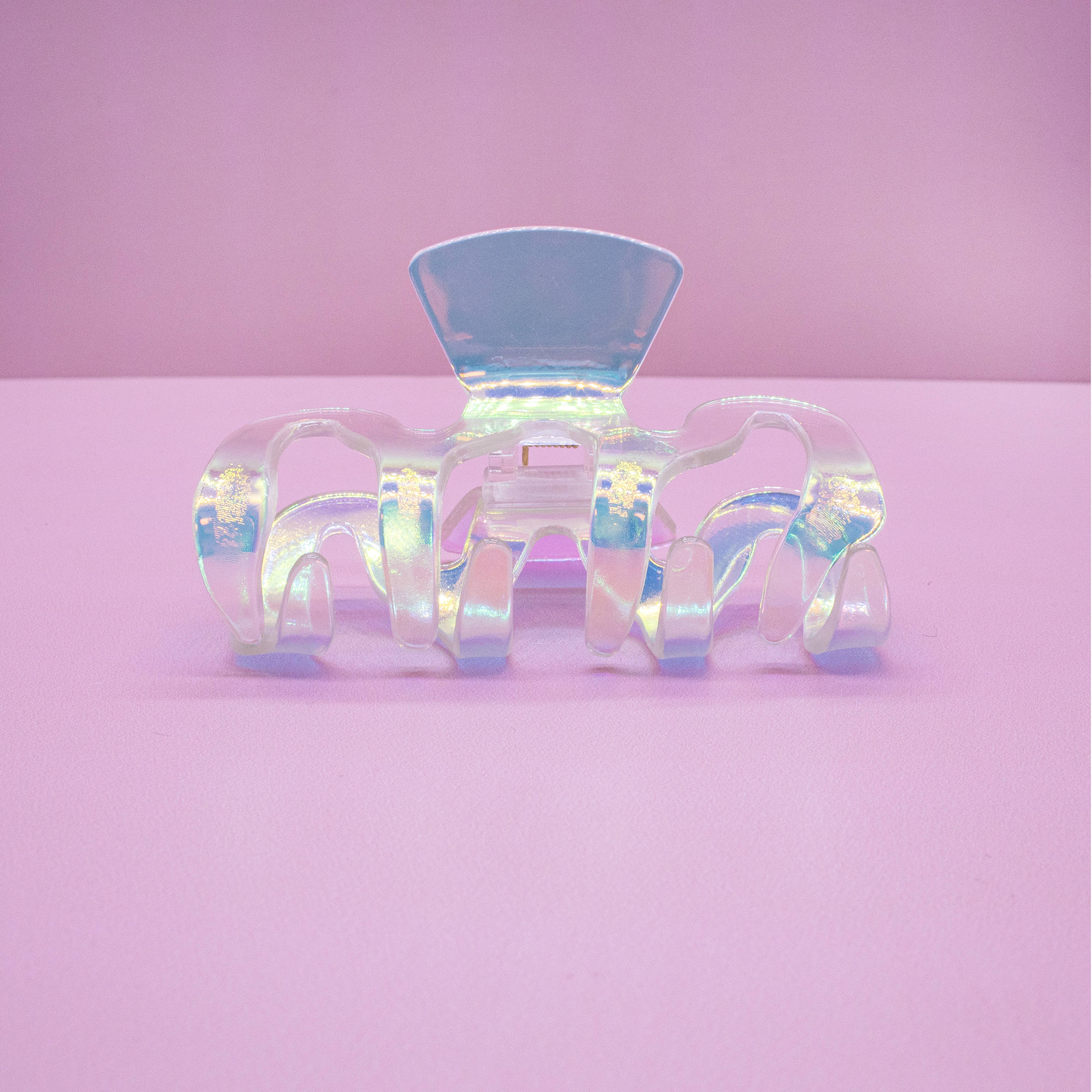 Medium Wavy Iridescent Hair Claw Clip