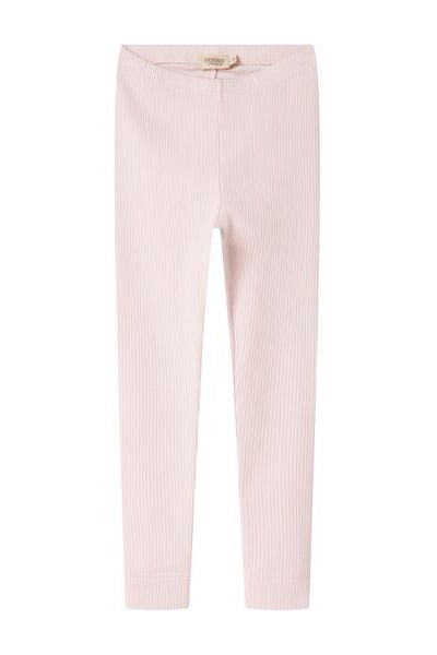 Light pink ribbed leggings shown flat against a solid white background.