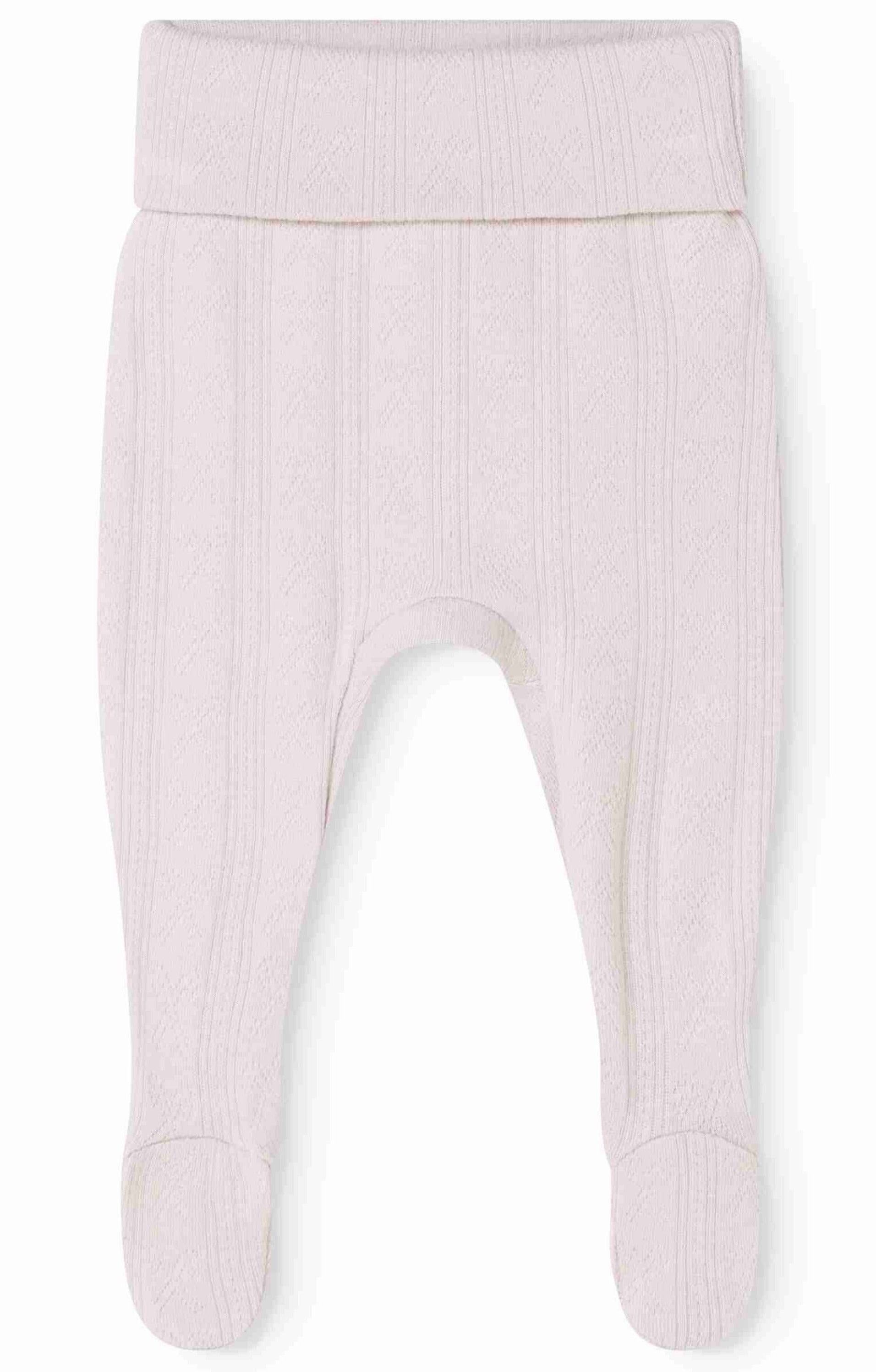 Pink baby leggings on a white background