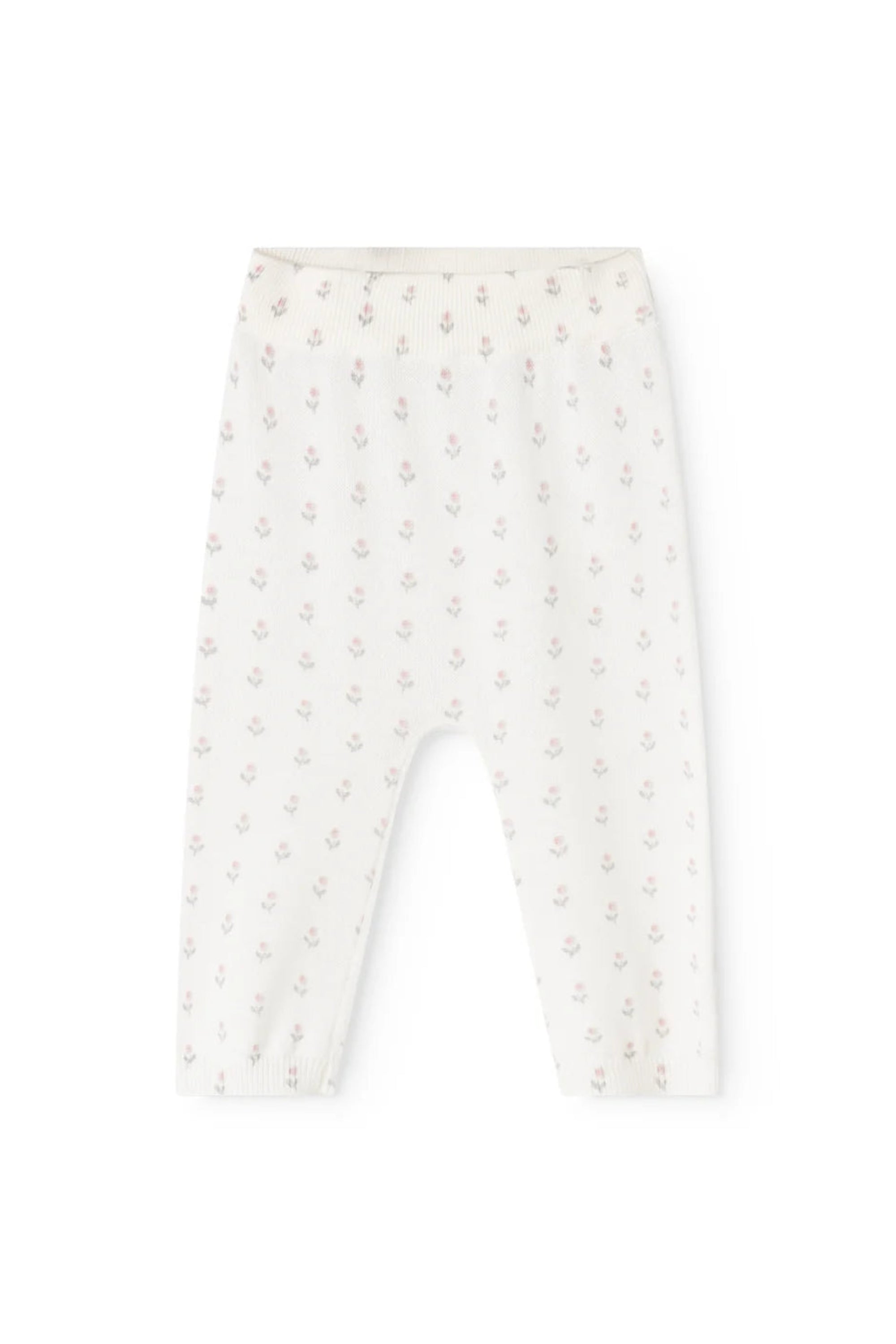 Baby knit pant with floral design