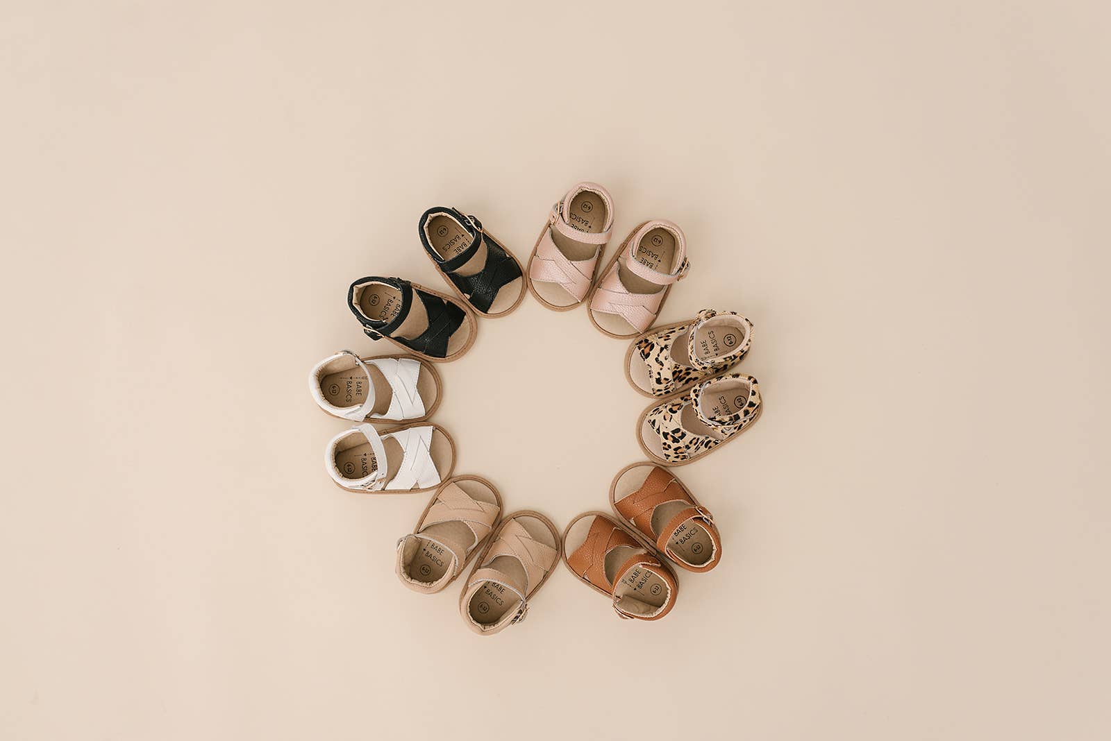 Blush Split-Soled Leather Baby Sandals