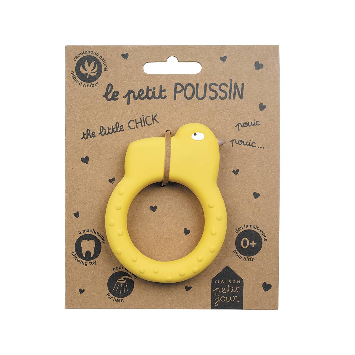 Natural rubber teether Chick