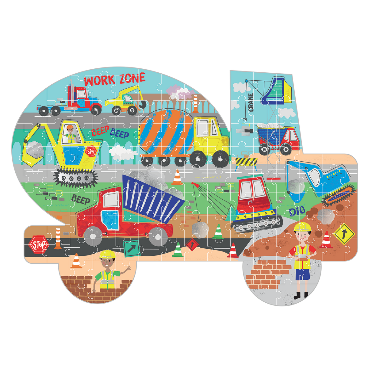 Construction 120pc Shapped Jigsaw Puzzle