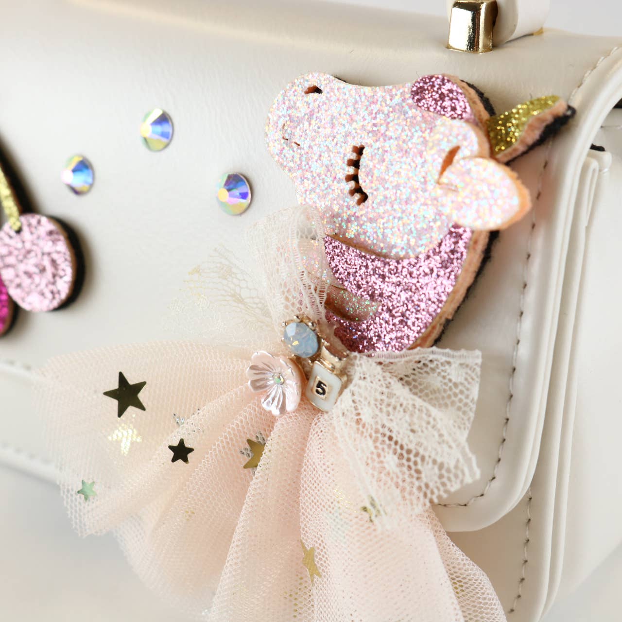 Unicorn & Cherry Applique Purse