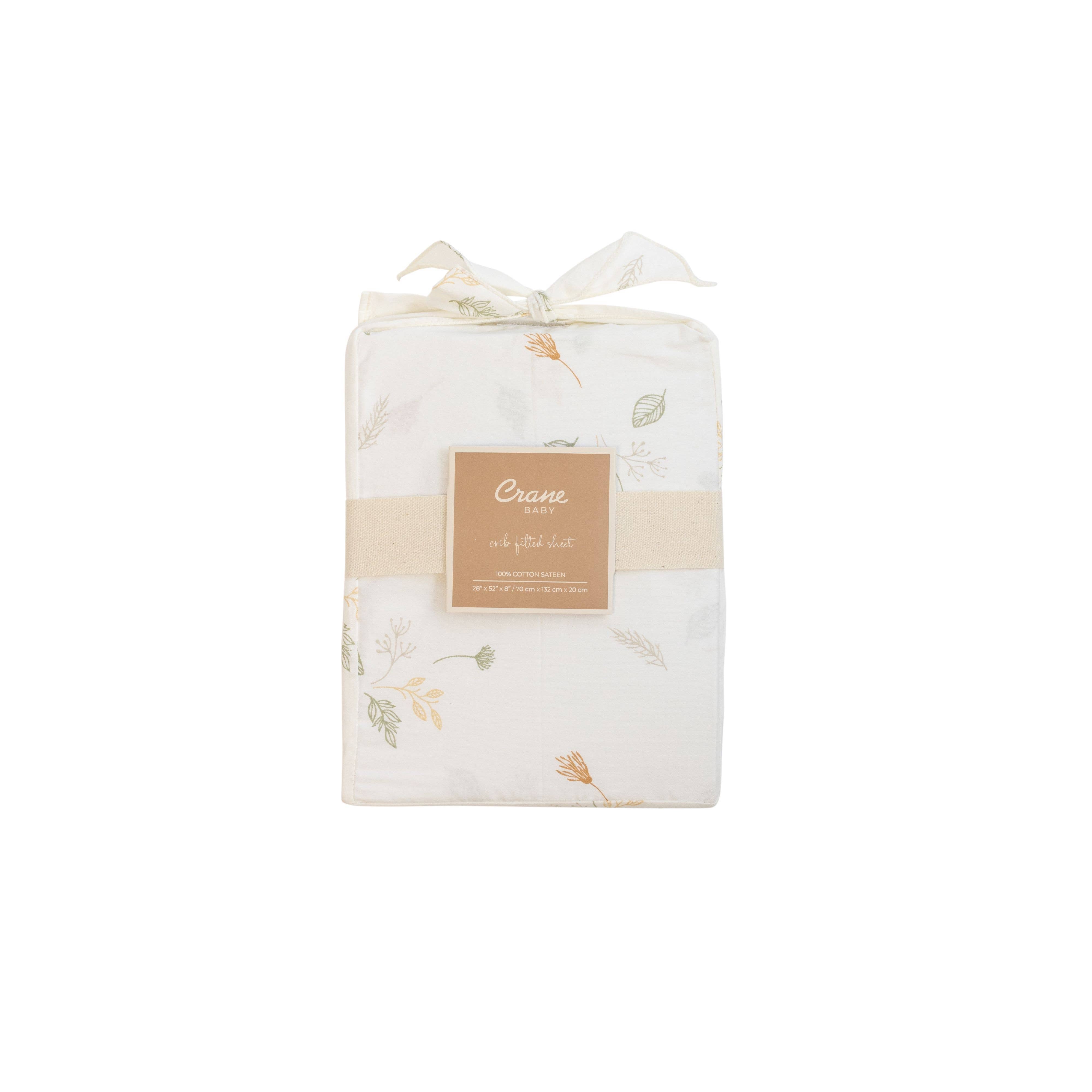 Willow Crib Fitted Sheet - Dainty Leaf