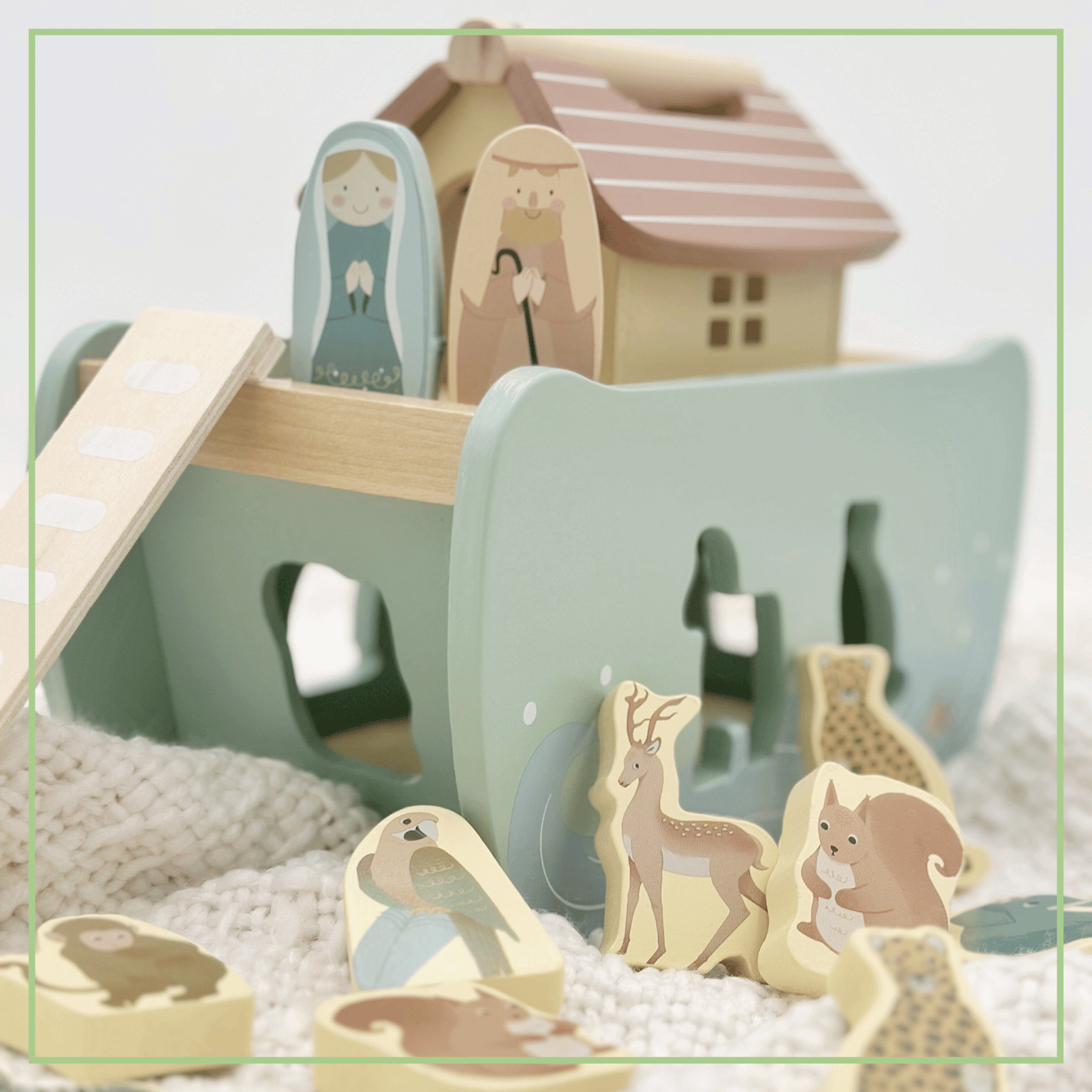 Noah's Ark Shape Sorter - Wooden Animal Toy Ages 2+