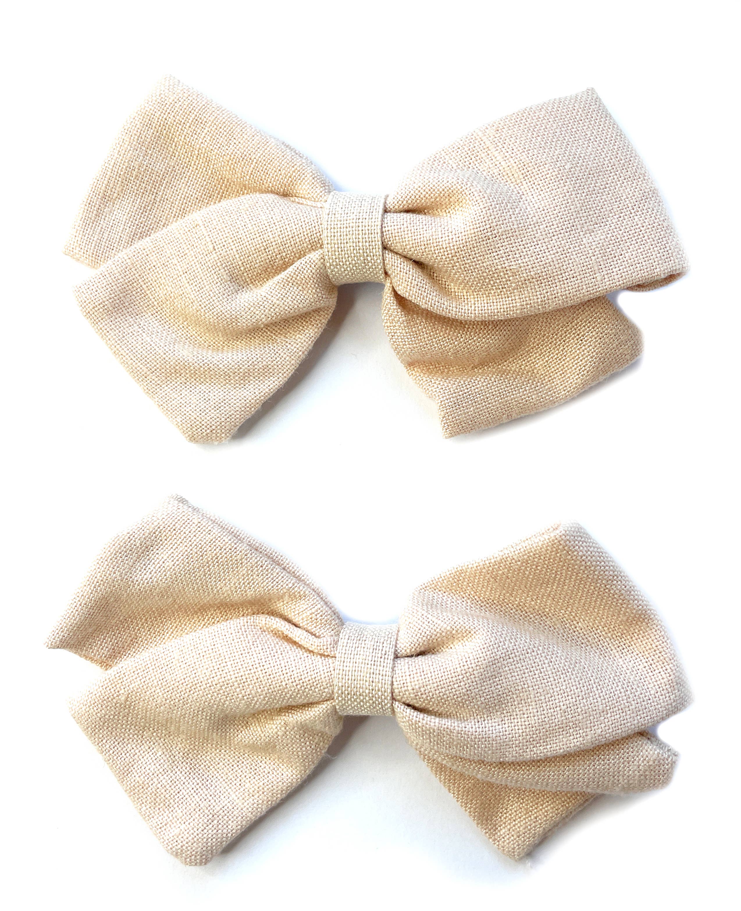 Emma Fabric Bows- Pigtail Bows - Multiple Colors