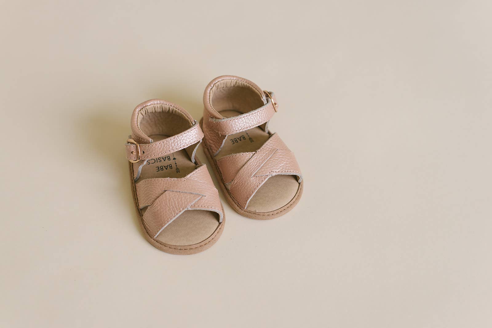 Blush Split-Soled Leather Baby Sandals