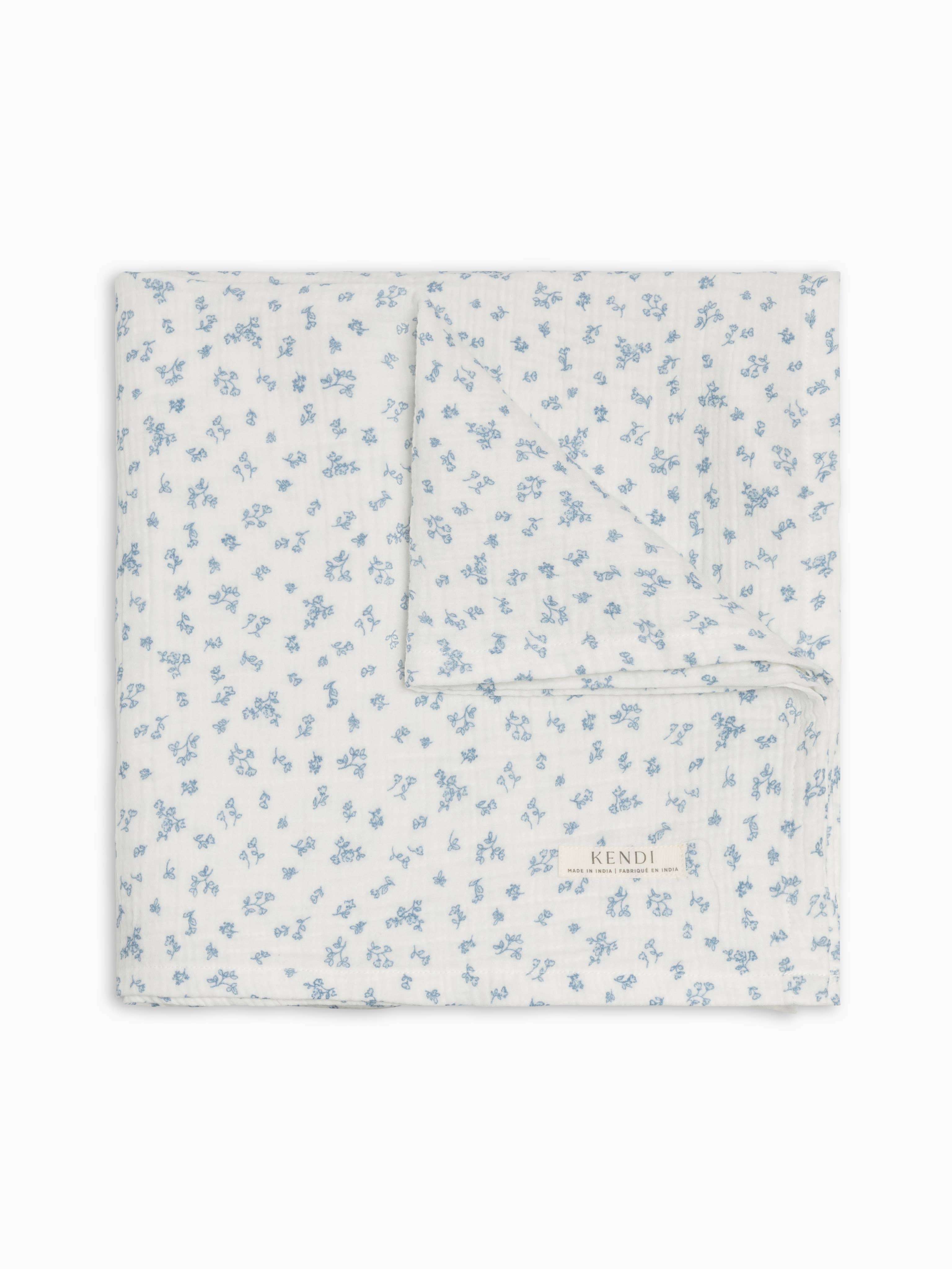 Muslin Swaddle Blanket - Rosebay Floral / Coconut + Sea