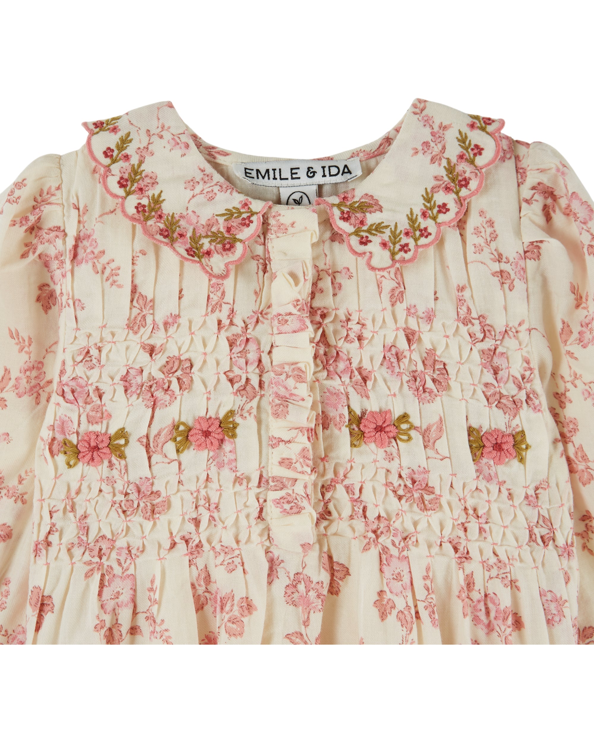 Embroidered Smocked Romper