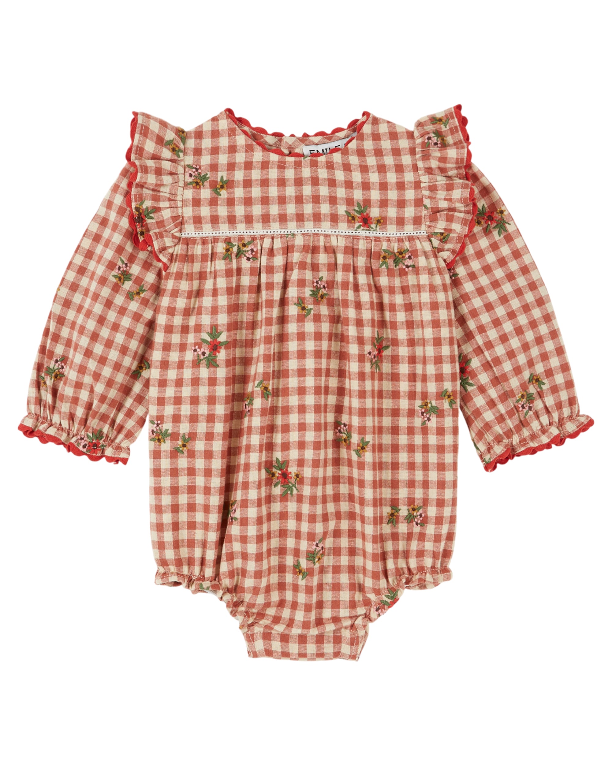 Embroidered Flounce Romper