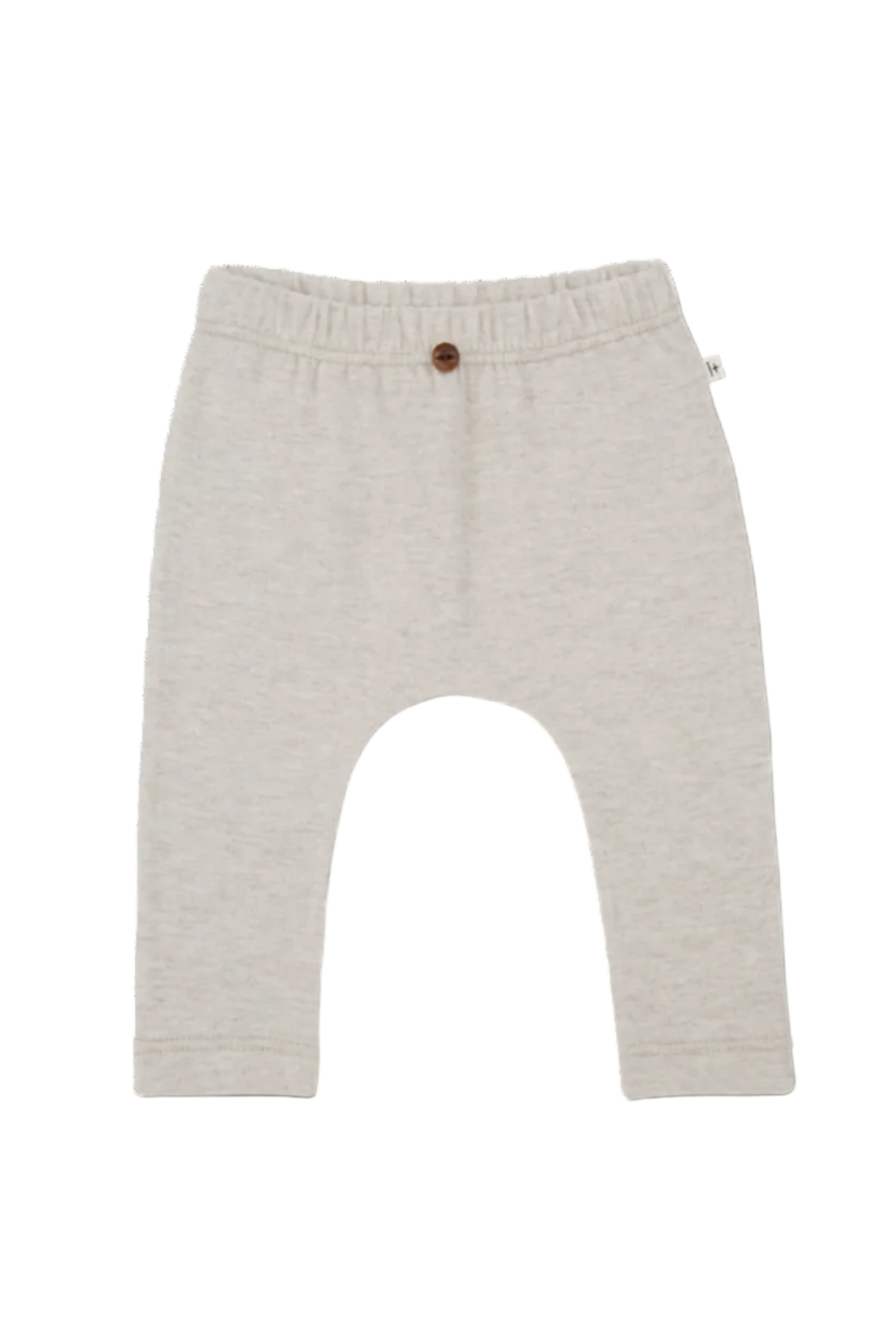 Beige baby pants with a button on a white background