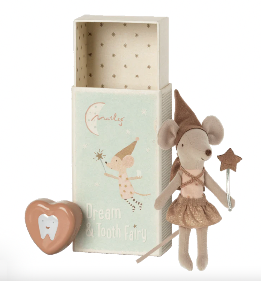Maileg Tooth Fairy Mouse In Matchbox, Rose