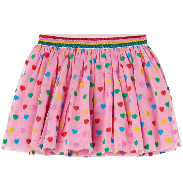 Stella Girl's Tulle Skirt with Multi-hearts