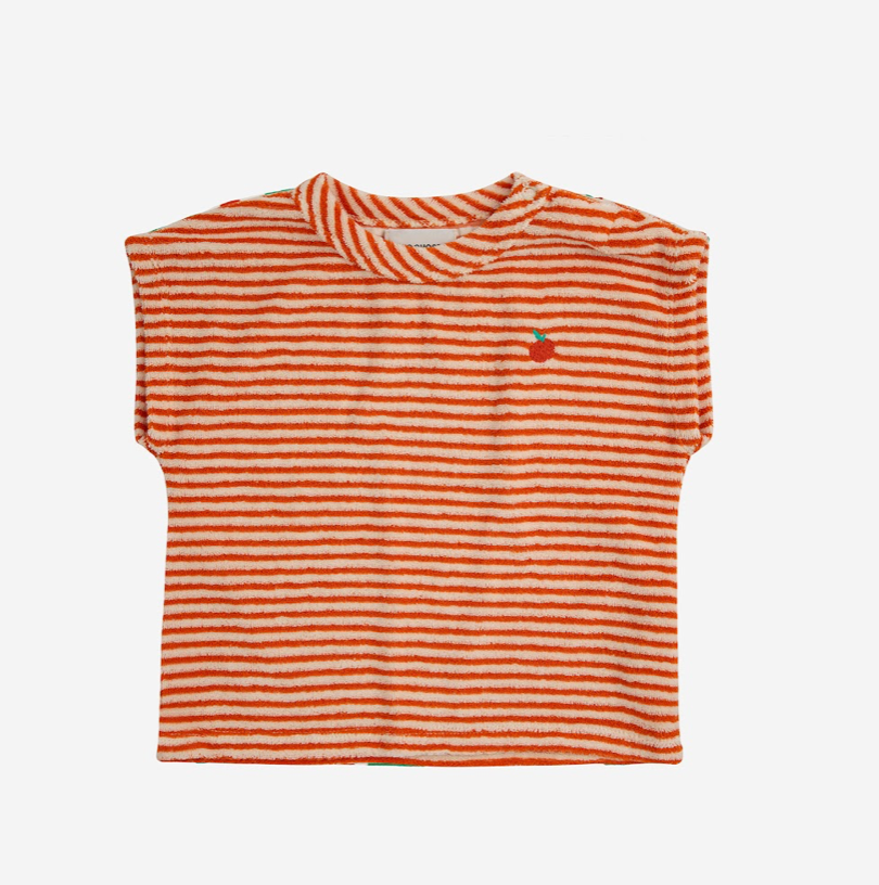 Bobo Choses Baby Orange Stripes Terry T-Shirt