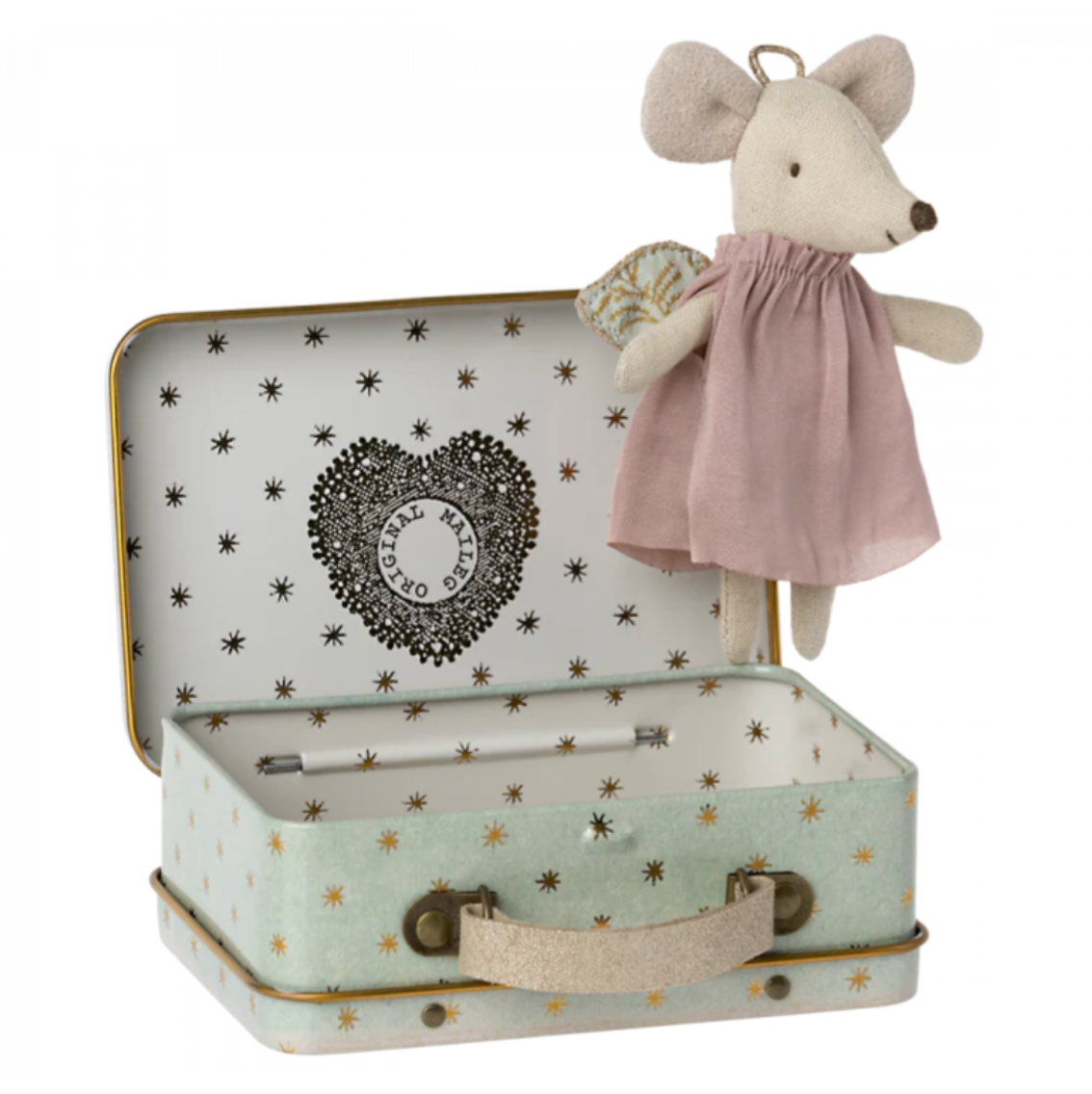 Maileg Angel Mouse in Suitcase, Little Sister