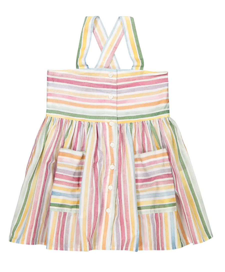 Stella Baby Girl Pastel Stripes Sleeveless Dress