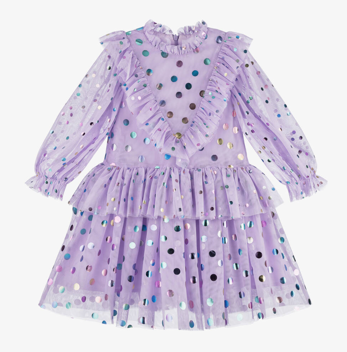 Stella Girl Big Foil Dots Tulle Dress