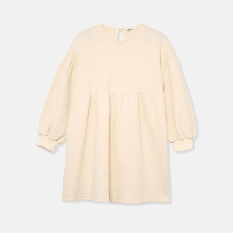 My Little Cozmo Quilted Dress - Ivory
