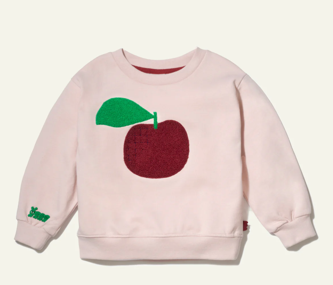 Mon Coeur Red Apple Kid Sweatshirt - Pink