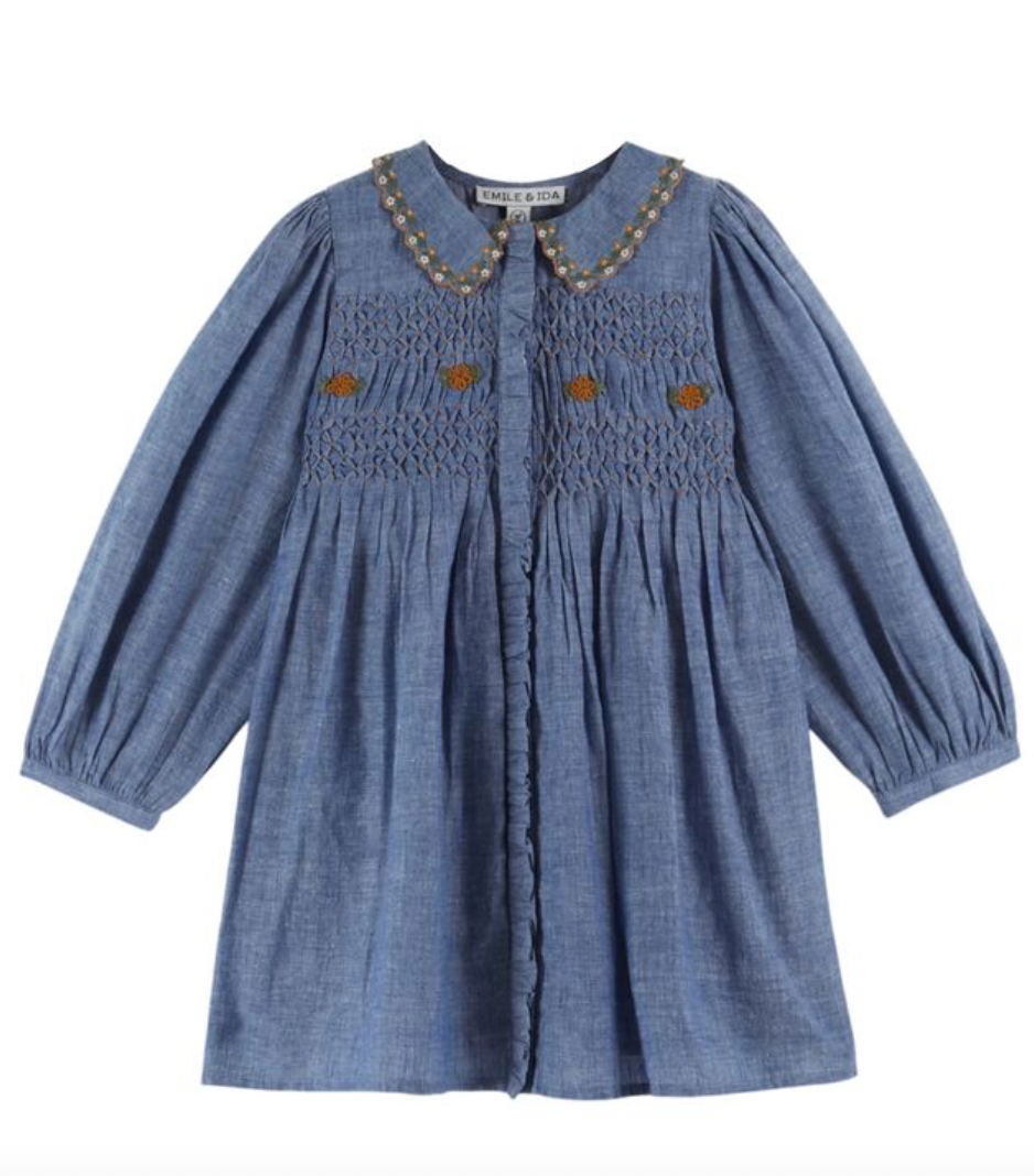 Emile Et Ida Robe Smockee - Chambray