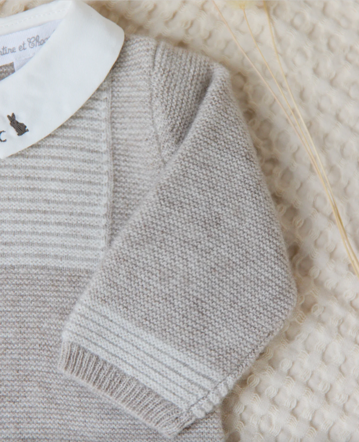 Tartine et Chocolat Wool & Cashmere Romper  - Dog Bunny