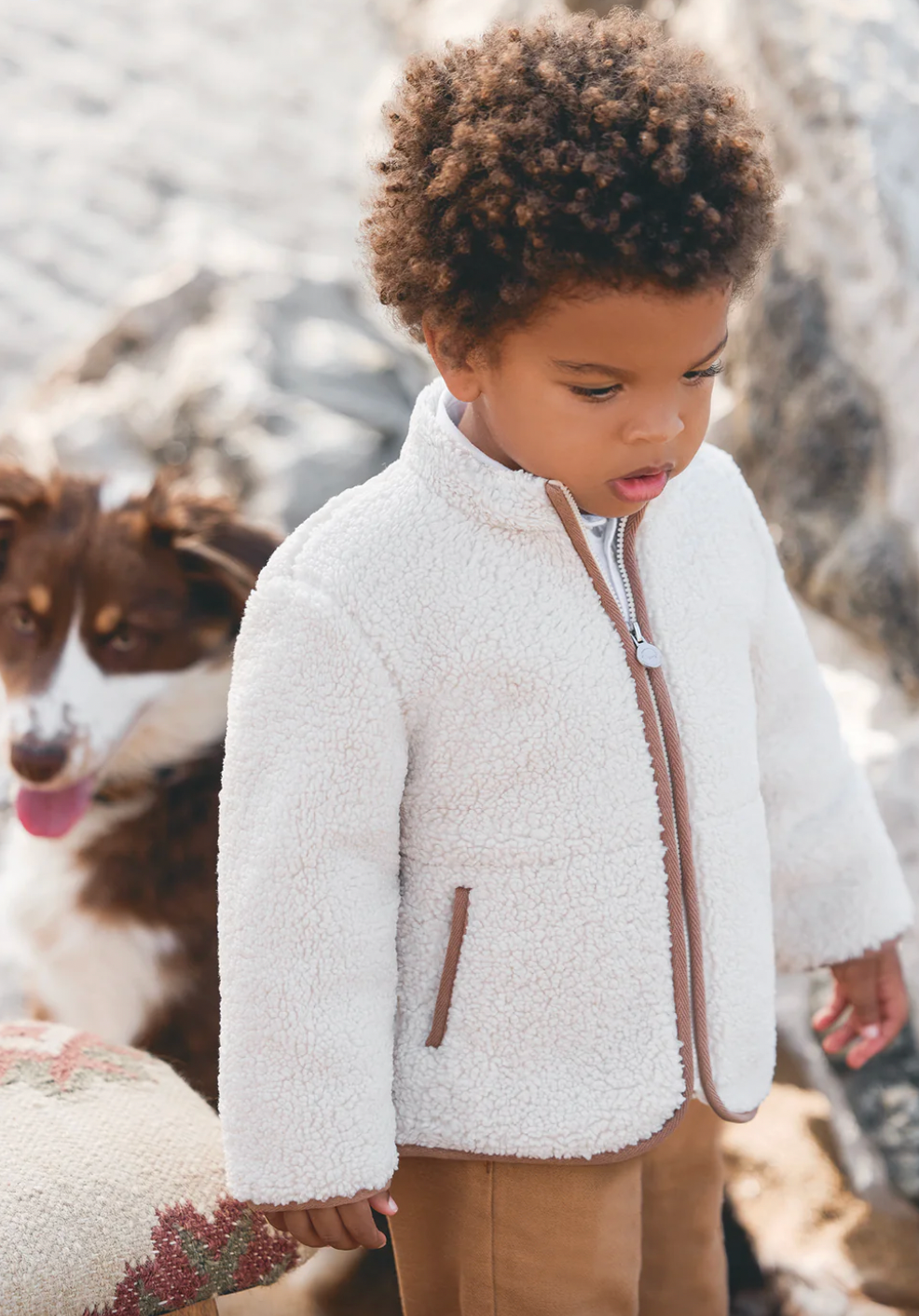 Tartine Et Chocolat Cardigan Coat - Beige Imitation