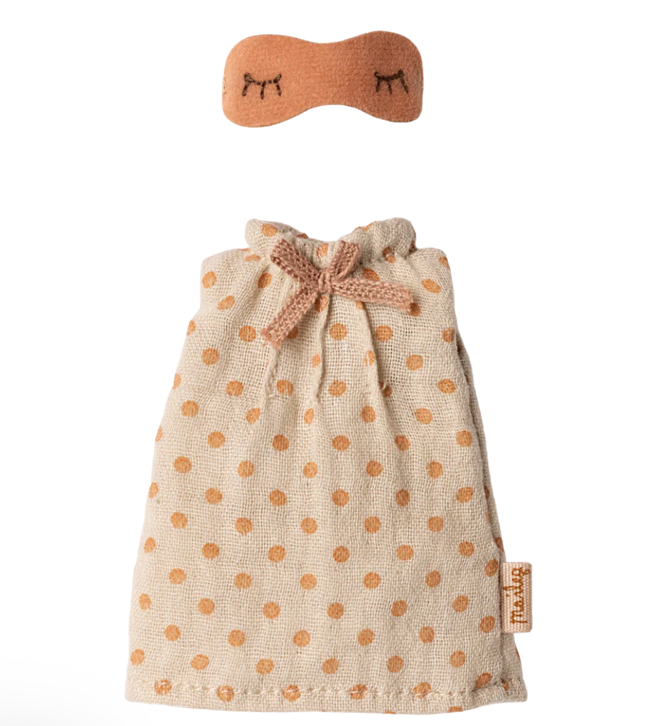 Maileg Nightgown, Mum Mouse - Light Grey