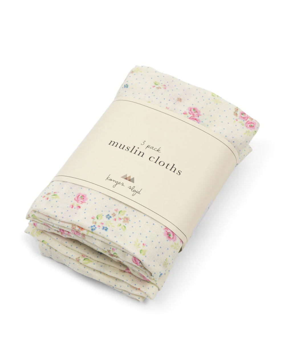 Konges Slojd 3 Pack Muslin Cloth - Nonoka
