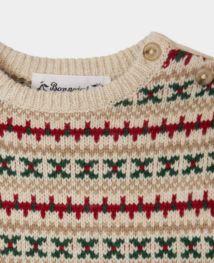 Bonpoint Pull Dalmire - Christmas Baby Boy Sweater