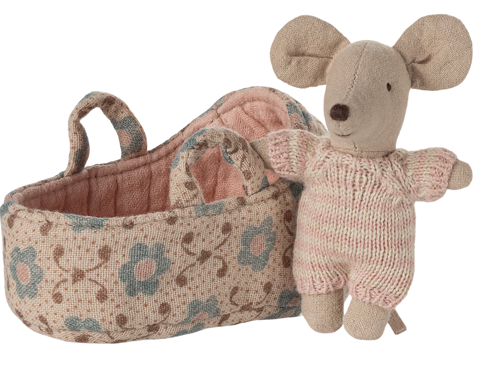Maileg Baby In Carry Cot - Rose