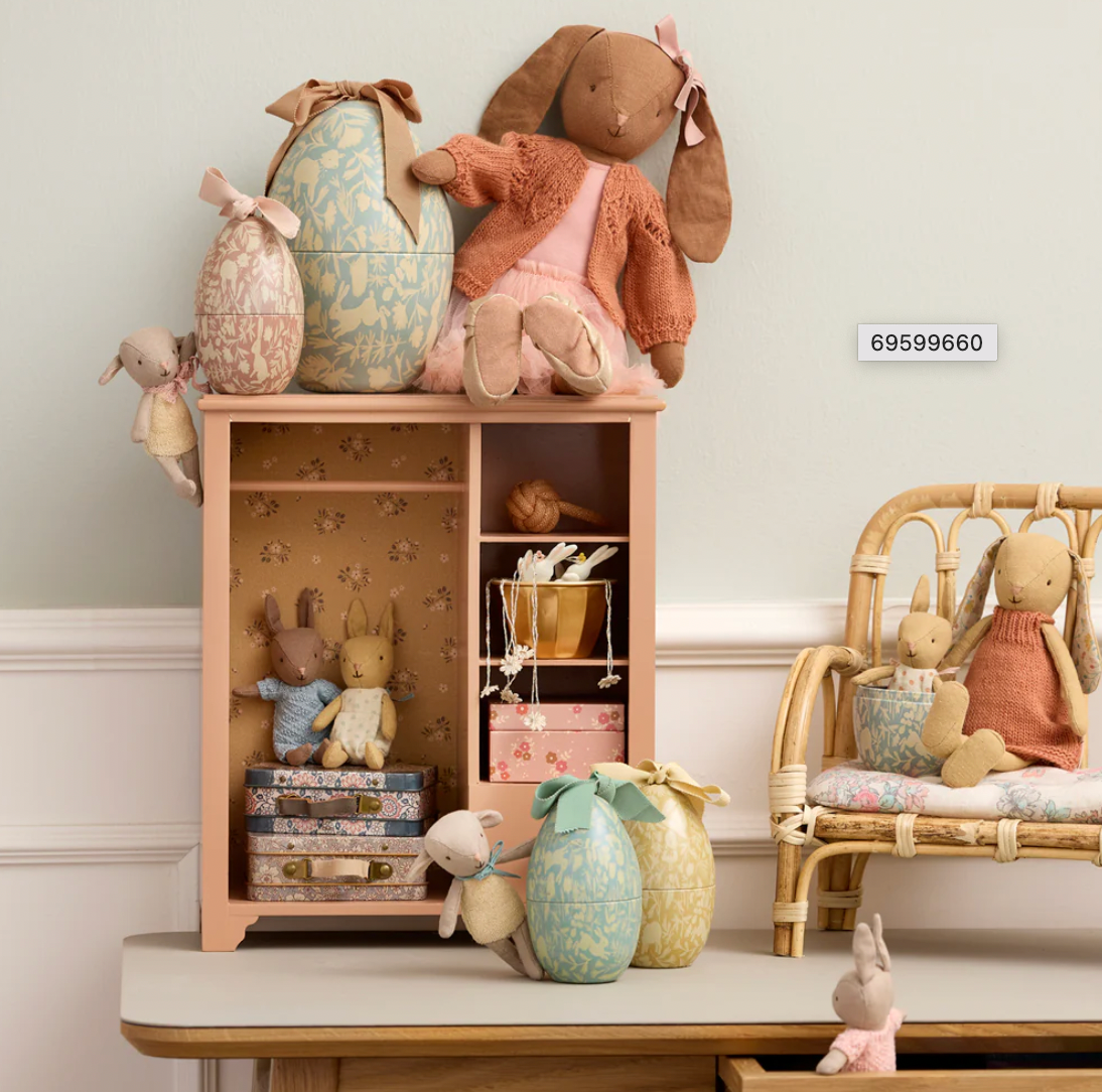 Maileg Easter Egg With Micro Rabbit - Cream Yellow