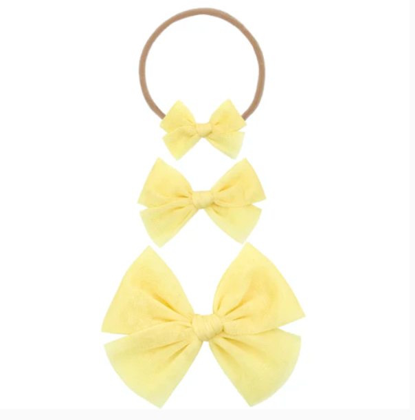Loulou & Company Tulle Bow - Lemon