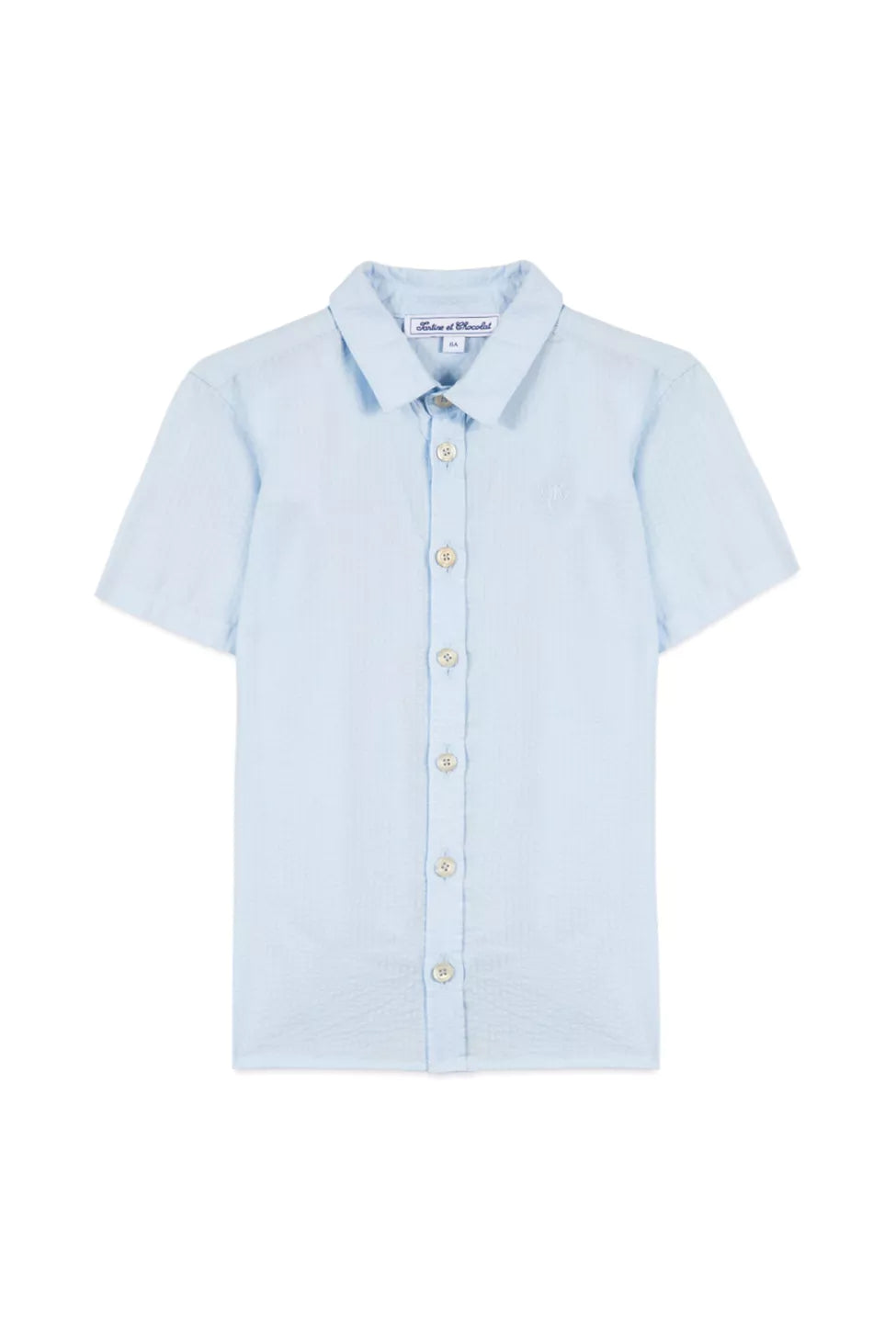 Tartine Boys Short Sleeve Button Down - Bleu Ciel