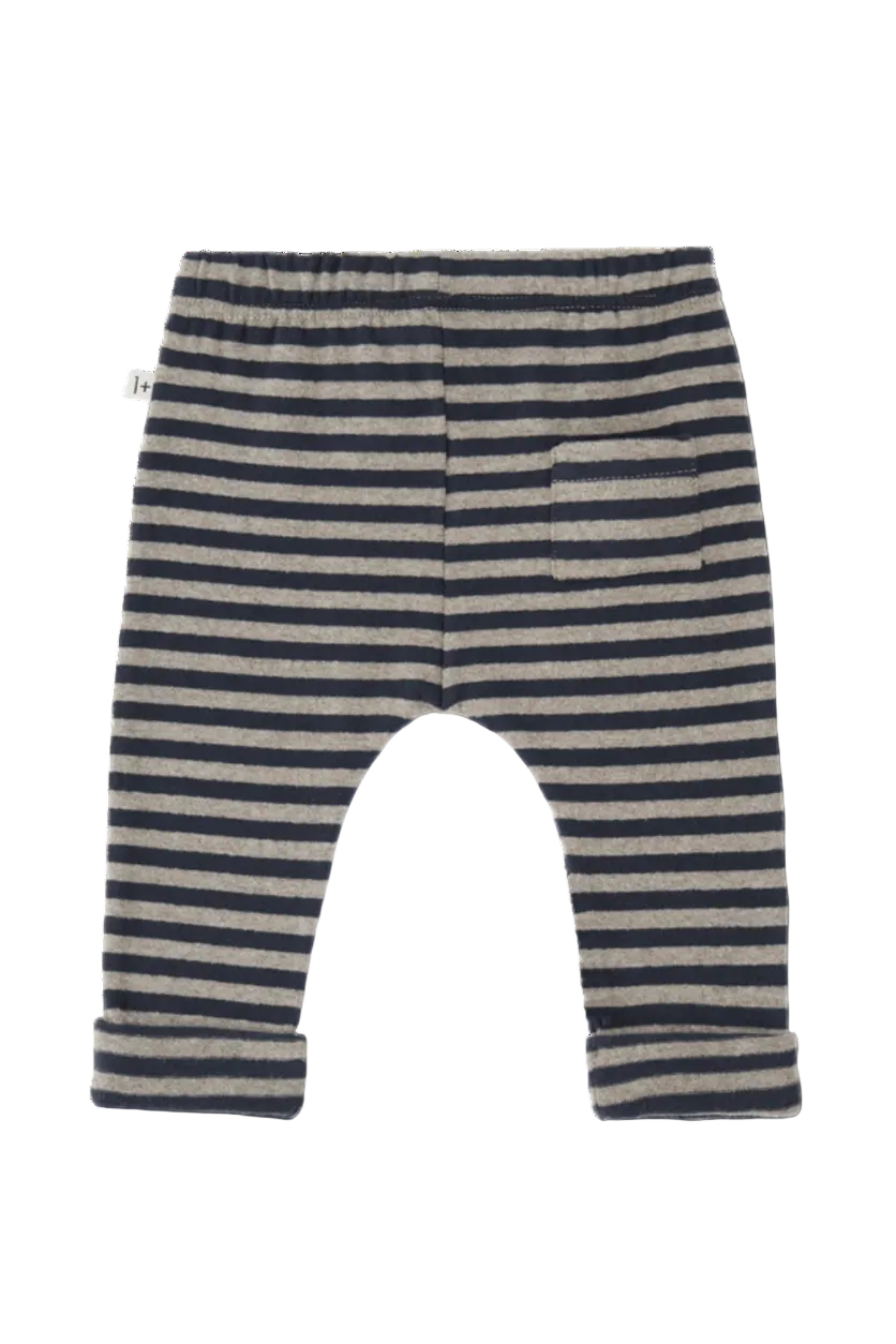 Striped baby pants with a white background