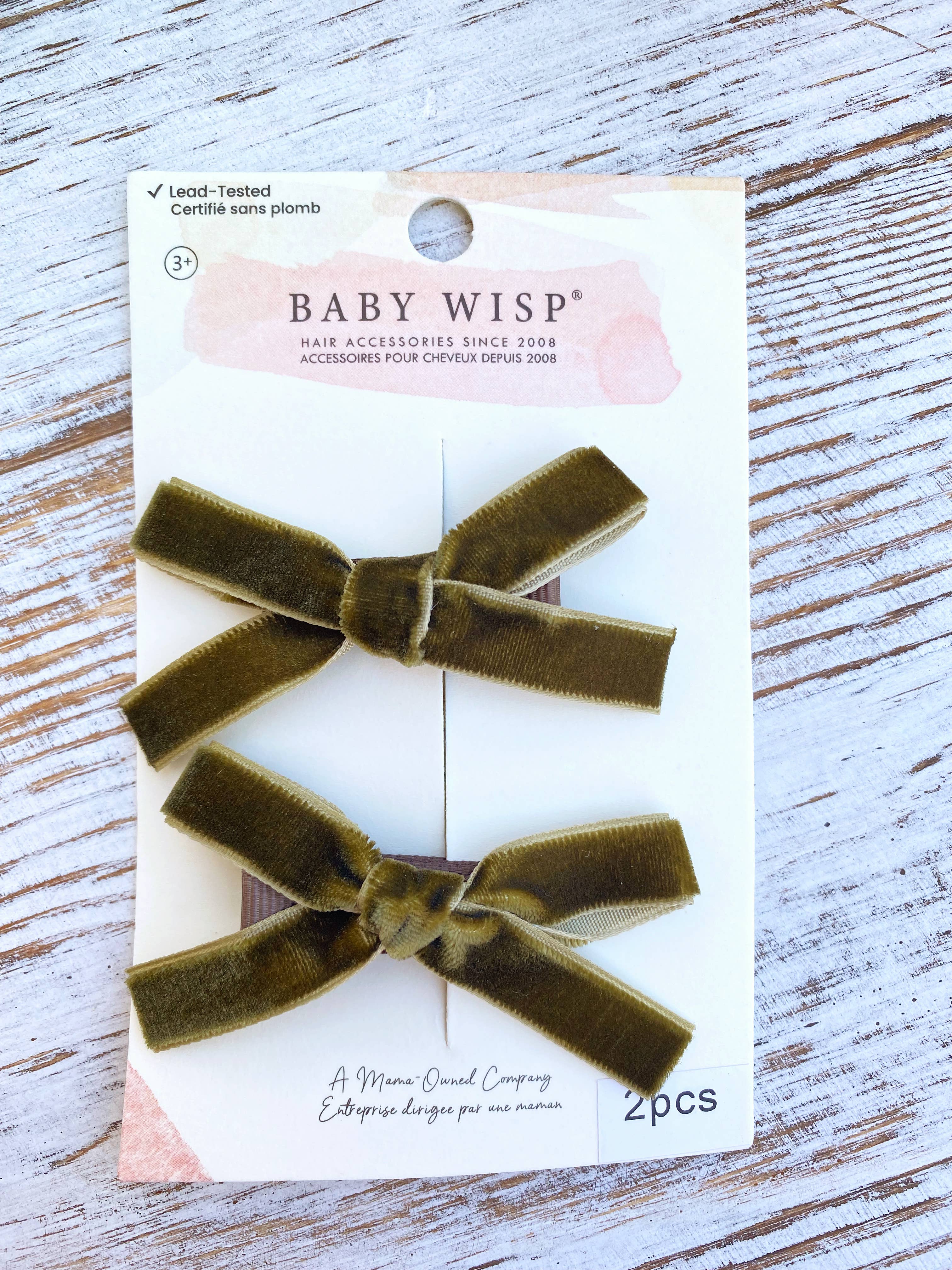 Velvet Pigtail Alligator Hair Clips Girls Christmas Bows - Multiple Colors