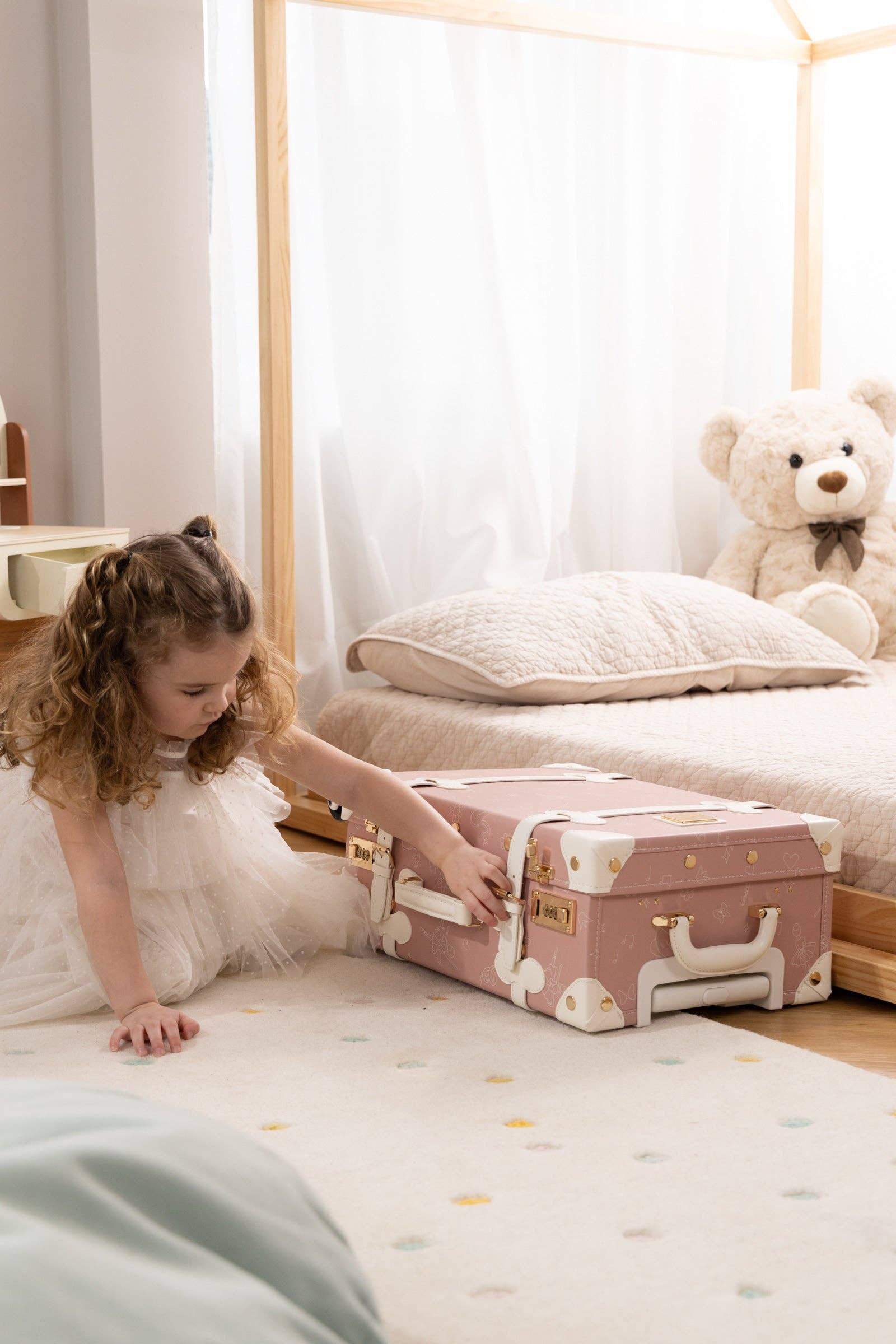 Vegan Leather Carry-On Suitcase - Ballerina