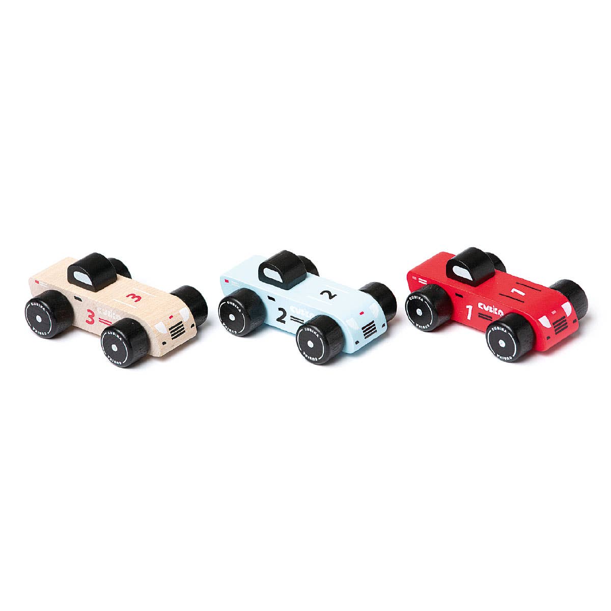 Wooden Vehicle Set Racing Cars