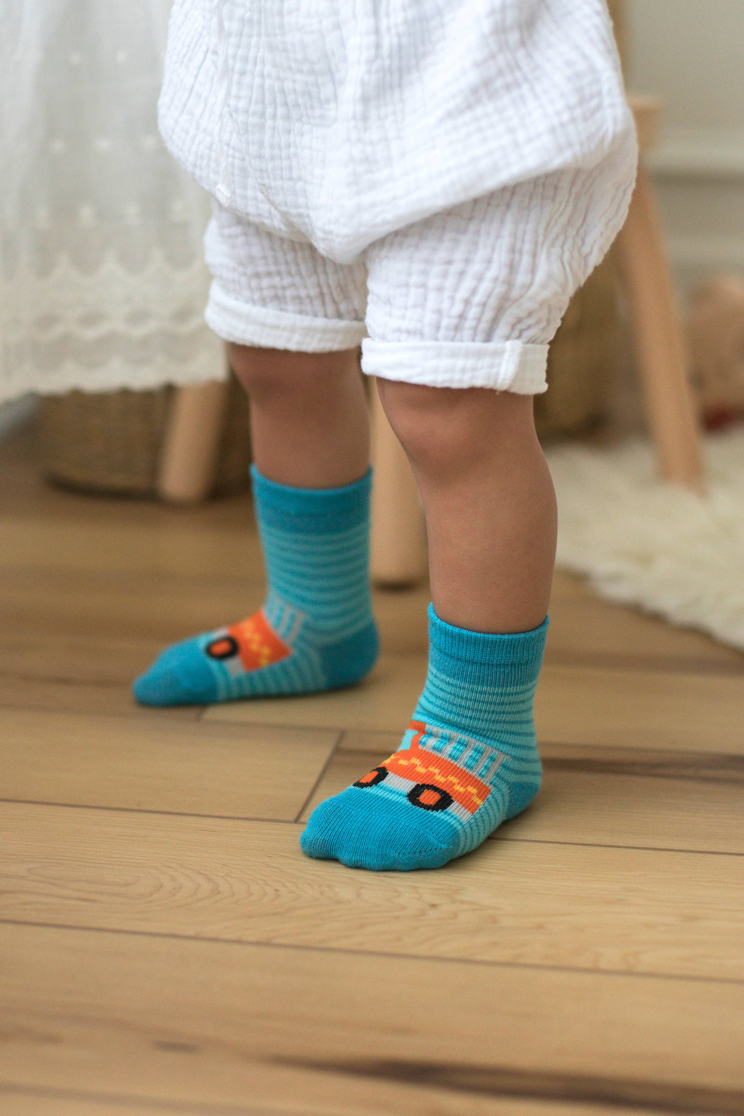 Organic Cotton Toddler Socks Trucks