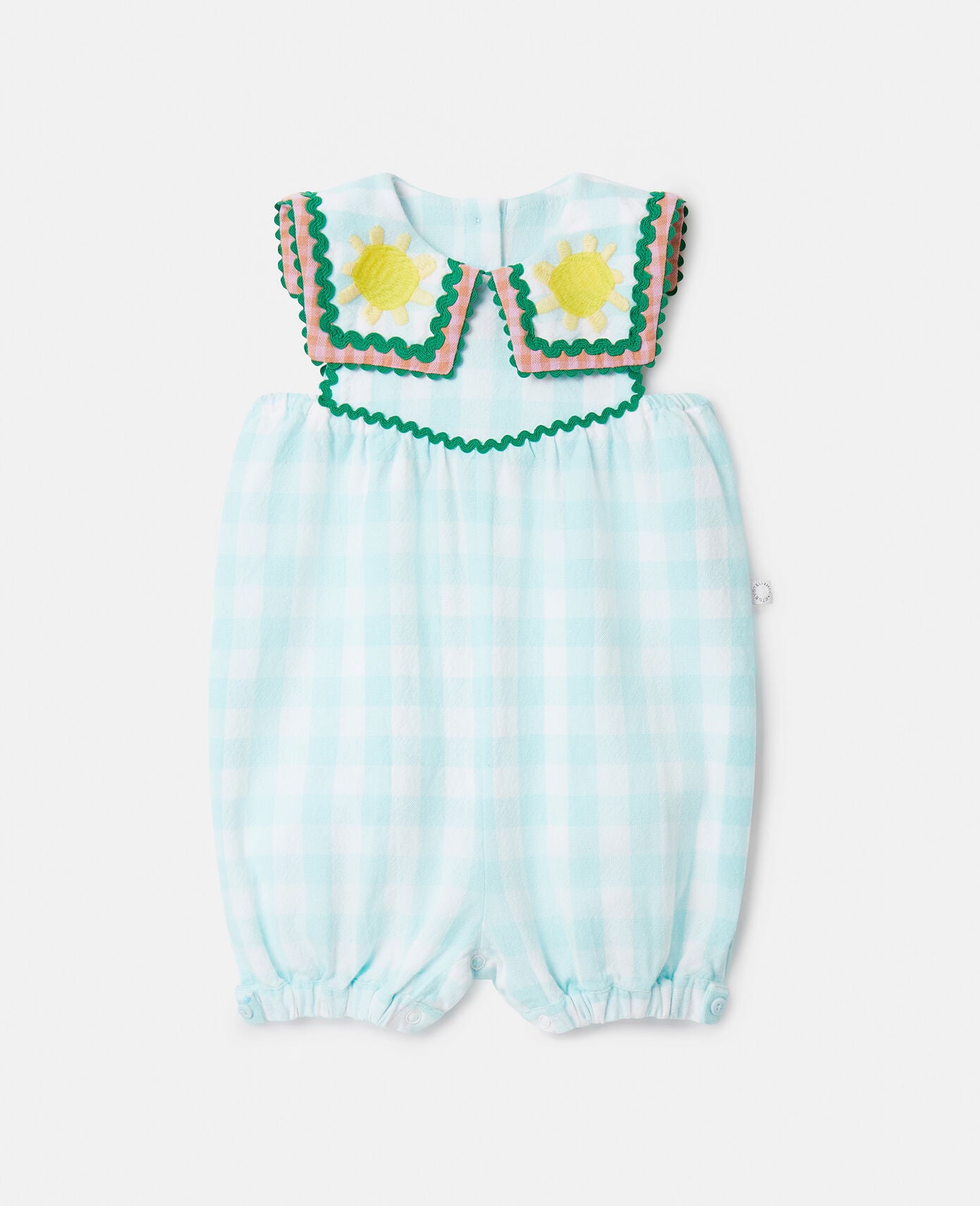 Stella Baby Girl Check Jumpsuit with Sunflowers