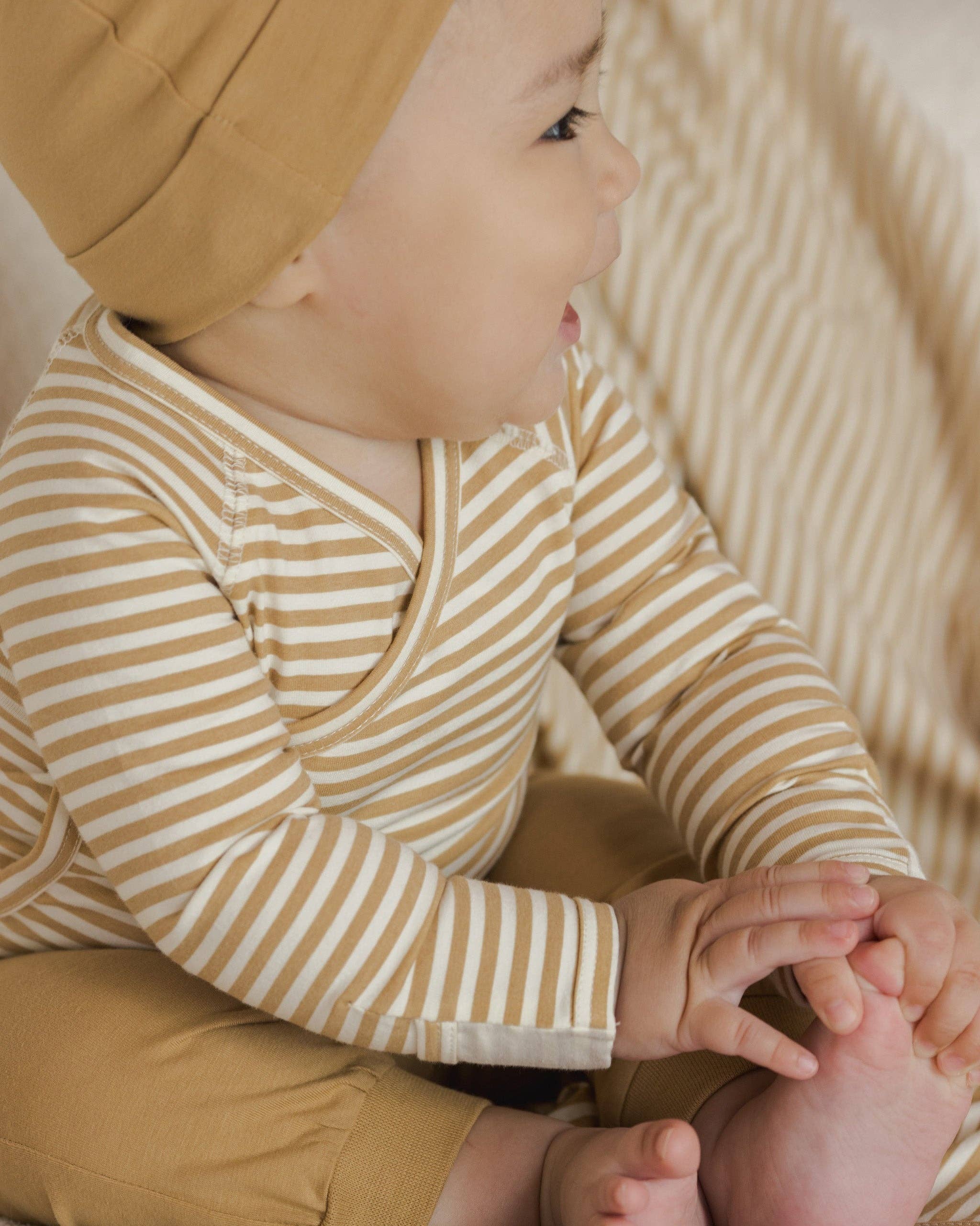 Side Snap Bodysuit - Honey Stripe