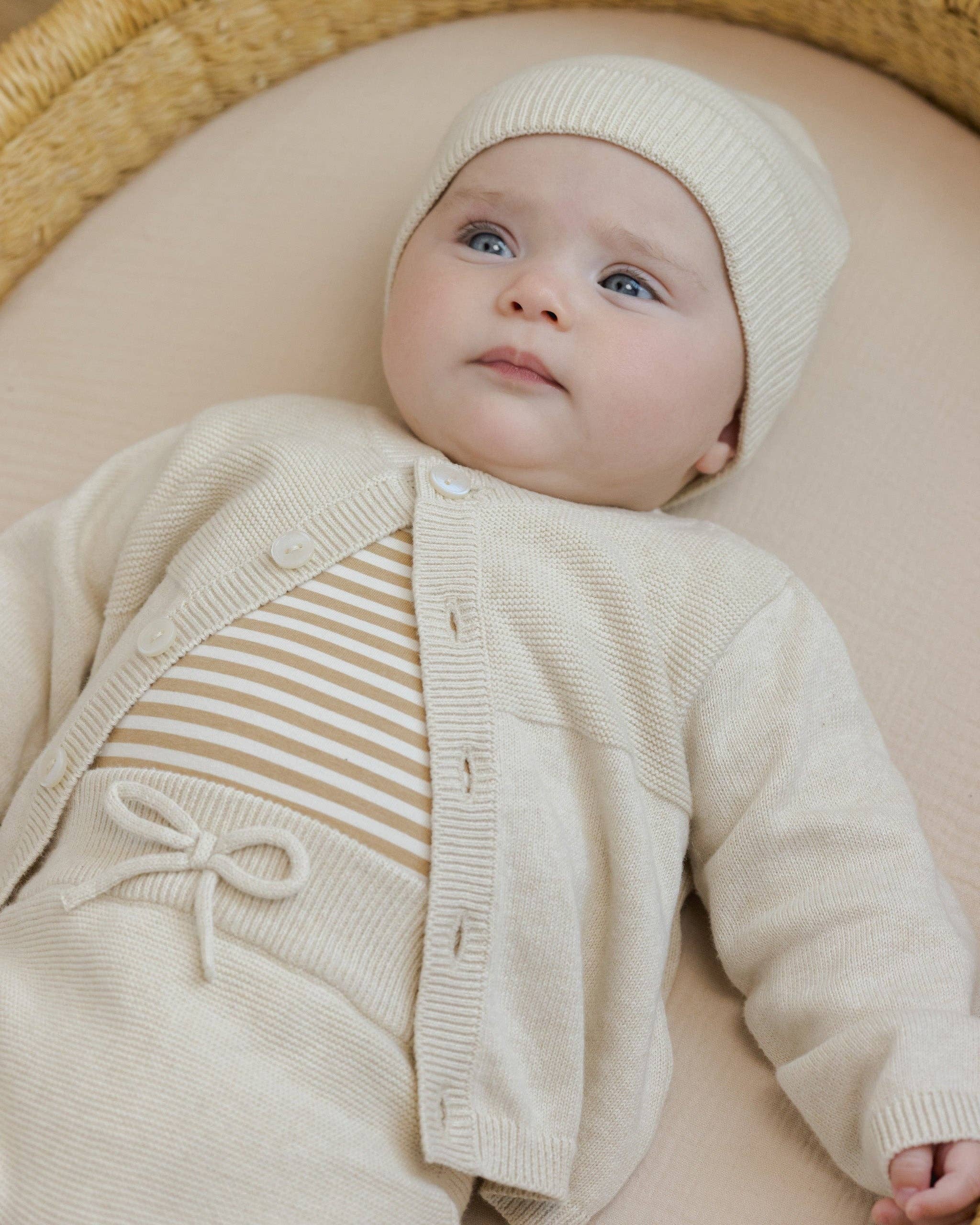 Baby Beanie || Heathered Natural