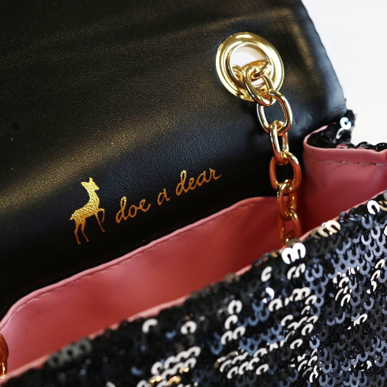 Floral Appliques Sequin Purse