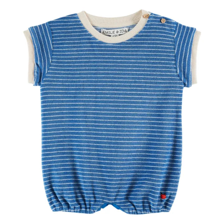 Emile et Ida Striped Romper - Rayure Mer Fine